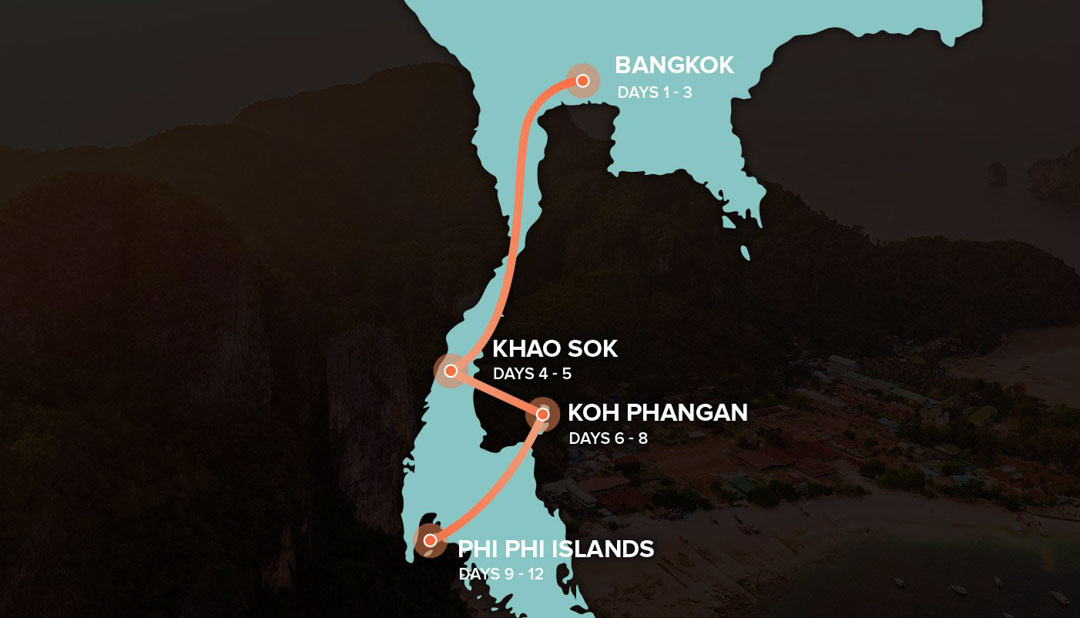 Thailand Rundreise karte